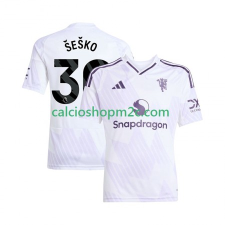 Manchester United Benjamin Sesko 30 Maglia Trasferta 2025/2026 Manica Corta